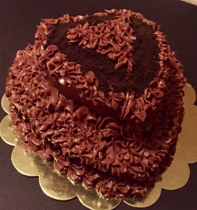 Chocolate Fudge Two Tiered Heart Cake