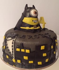 Batman Minon Vanilla Cake with Stawberry Cream                                                      