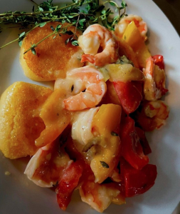 Creamy-Lemony-Shrimp-and-Sweet-Peppers-over-Crispy-Polenta 