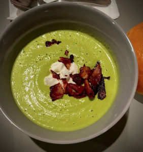 Fresh-Sweet-Pea-Soup-with-Creme-fraiche-and-Applewood-Smoked-Bacon 