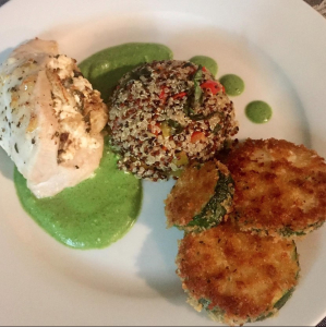 Fried-Zucchini-Quinoa-Chicken-with-Fresh-Basil-Coulis
