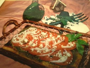 Jersey Tomatoes, Vidalia Onions with Pesto and Roquefort           