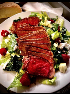 NY-Strip-Steak-With-Raspberry-Feta-Salad 
