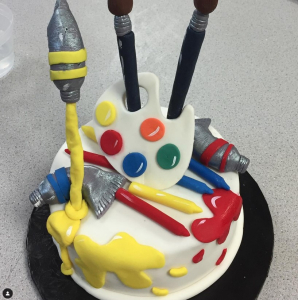 Paint-Brush-and-Color-Pallete-Cake 