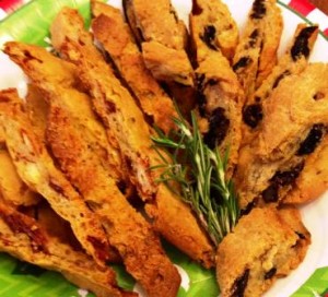 Prosciutto and Calamata Olive Crostini                                           