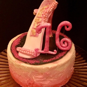 Raspberry Ombré Cheesecake with Stiletto - Sweet 16